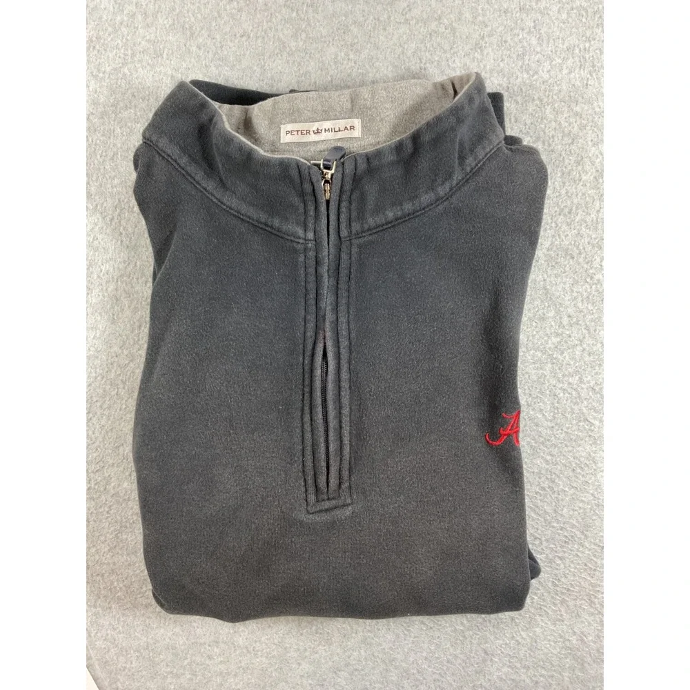 Peter Millar Alabama Crimson Tide Quarter Zip Sweatshirt Mens XXL Grey 1659
